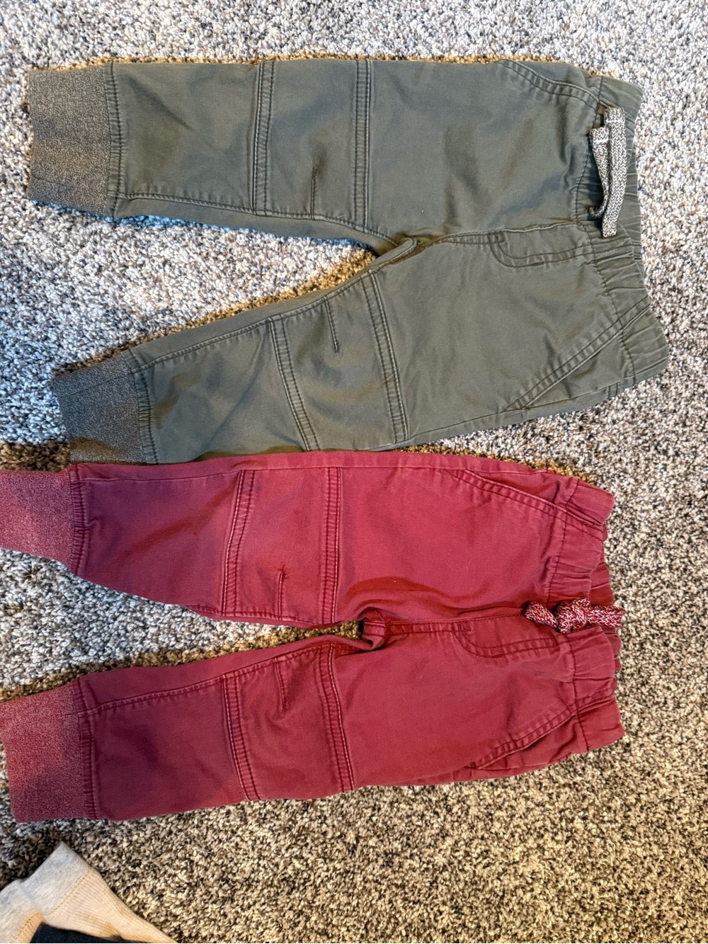 Cat & Jack Olive Green and Burgundy Kids Jogger Pants - 2 Pack